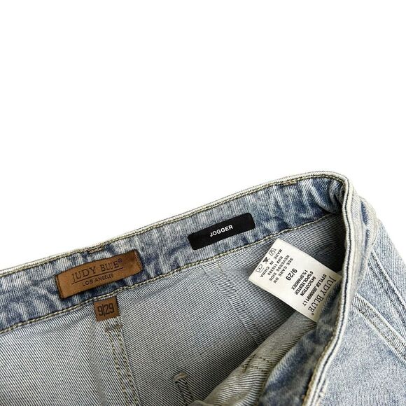 Judy Blue SATURDAY MORNING HIGH RISE JOGGER BOYFRIEND Blue JEANS 9/29 31x31 - Picture 4 of 13